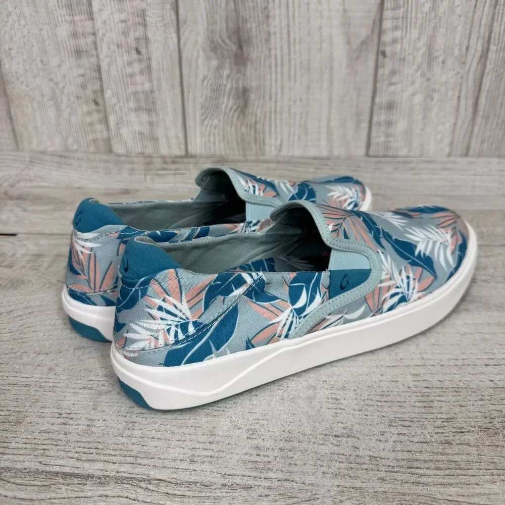 OLUKAI Lae'ahi Pa'i Slip On Shoes Swell/Aloha Men’s Size 10.5 Blue White Tropic